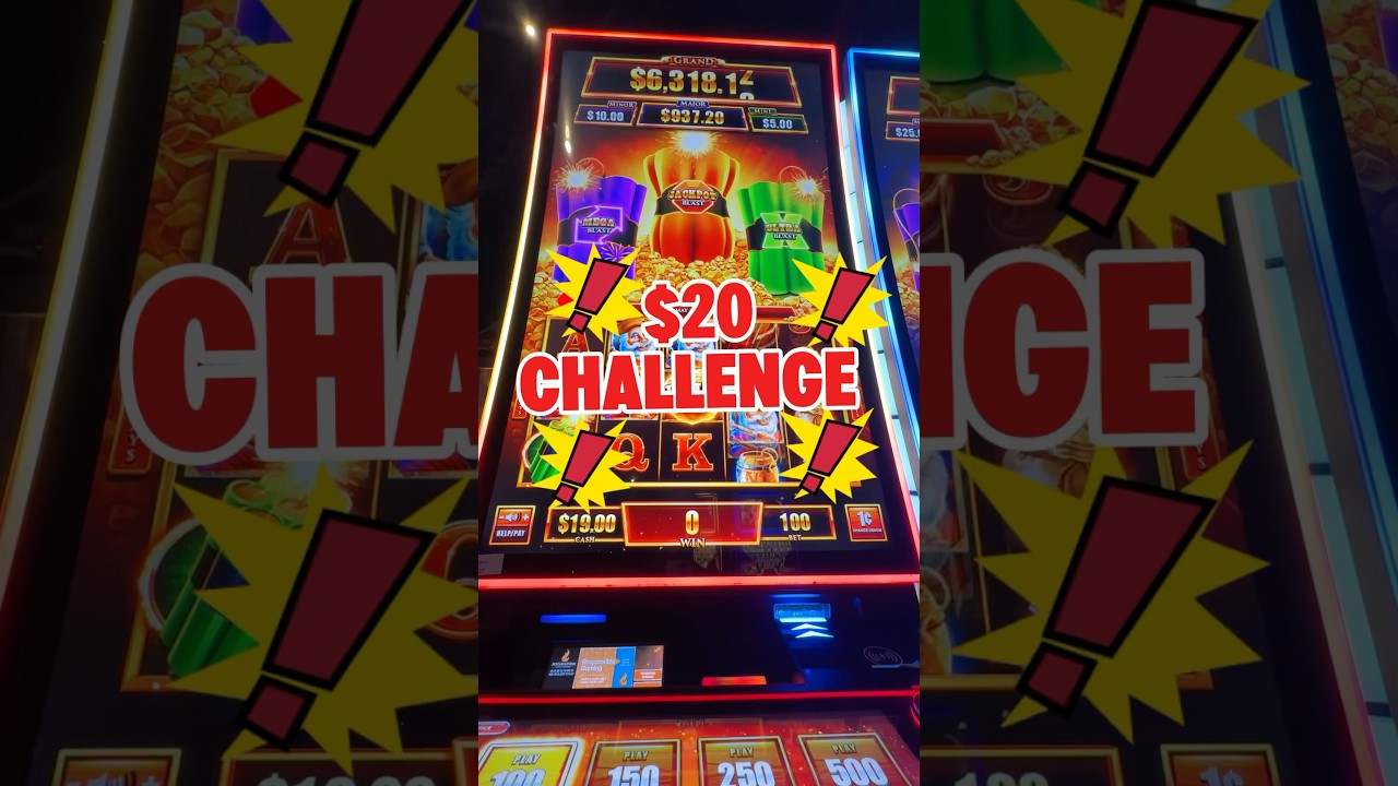 $20 CHALLENGE #casino #gambling #slot #vegas - YouTube